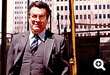 Giulio Torriero walking in front of the formwork for Gateway Center Station in downtown Pittsburgh. Nello would later build the South Hills Junction Station.