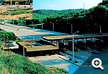 Amos K. Hutchison Bypass on PA Turnpike 66. Nello was contracted to build 15 prefabricated toll booths and 8 off ramp toll plazas.